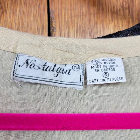 Vintage 90s Navy Lace Overlay Boho Maxi Dress - Picture 6 of 7